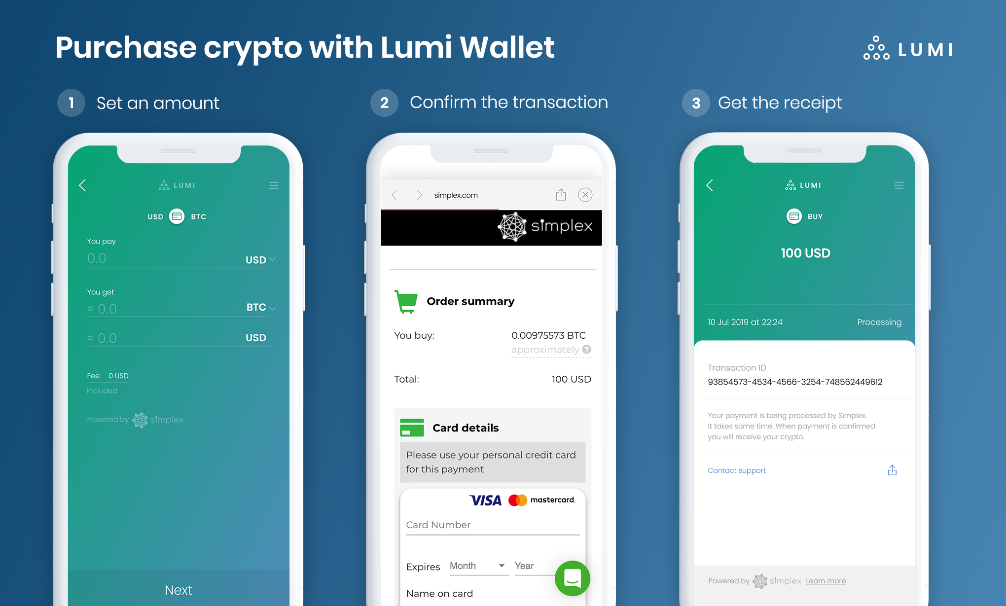 Buying Bitcoin with Credit Card by Using Lumi wallet